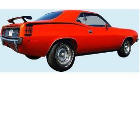 thumbnail image 2 of Authentic Mopar 1970 Plymouth Cuda 340 Hockey Stick Side Stripe Kit – Gloss Black 2 of 6